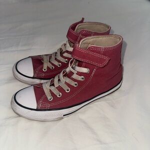 Converse, kids red and white sneakers, size 2
